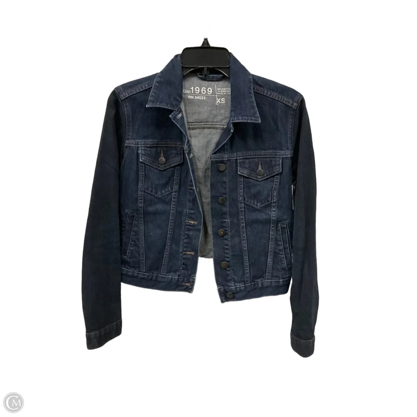 Jacket Denim By Gap In Blue Denim, Size: Xs