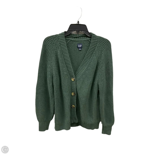 Sweater Cardigan By Gap In Green, Size: M