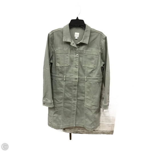 Jacket Denim By J. Jill In Green Denim, Size: M