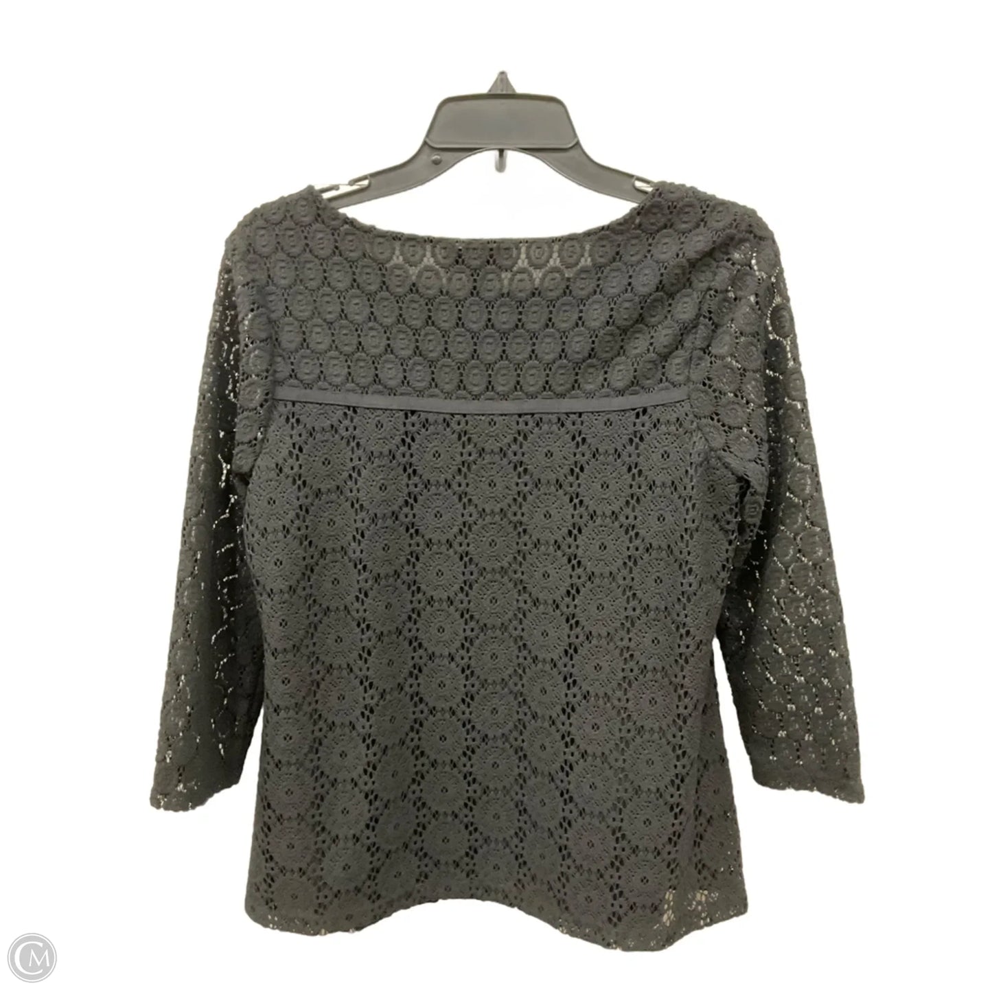 Top Long Sleeve By Charter Club In Black, Size: S