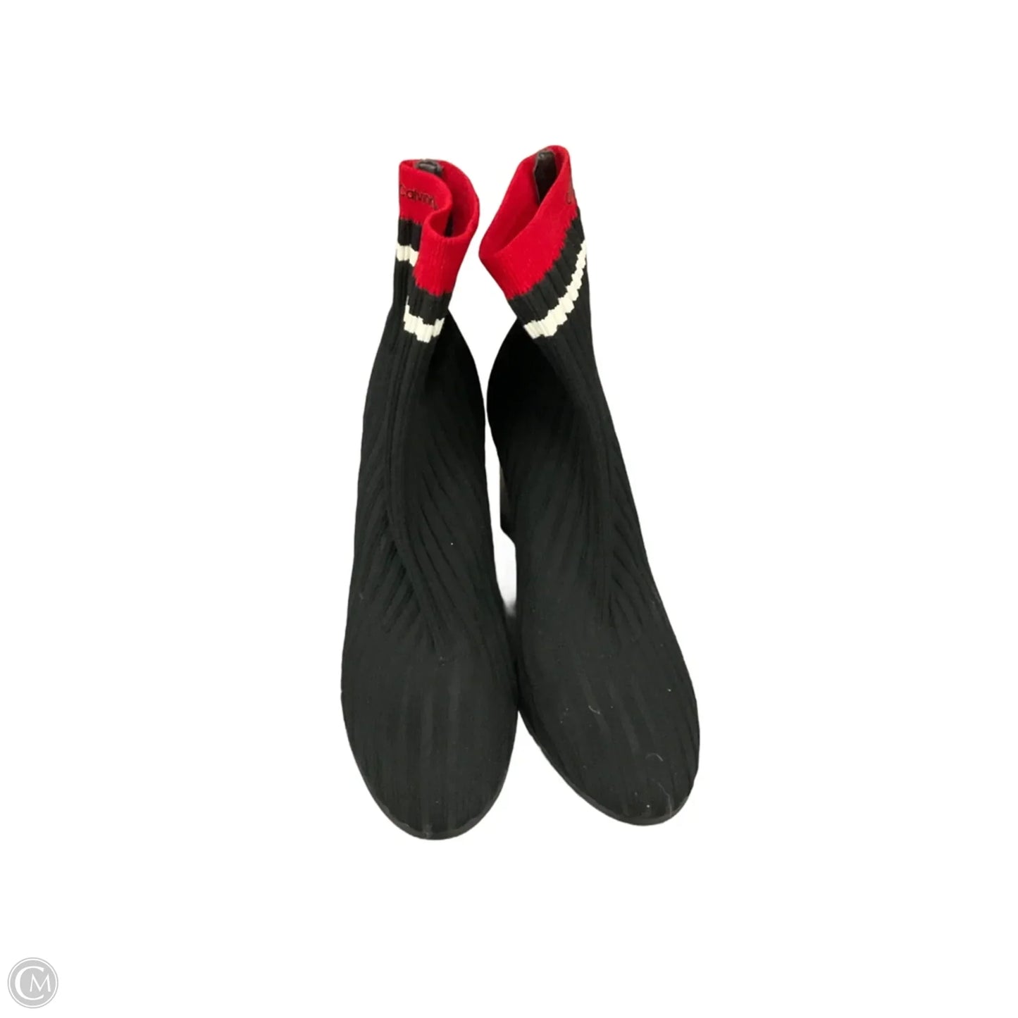 Boots Ankle Heels By Calvin Klein In Black & Red, Size: 9.5
