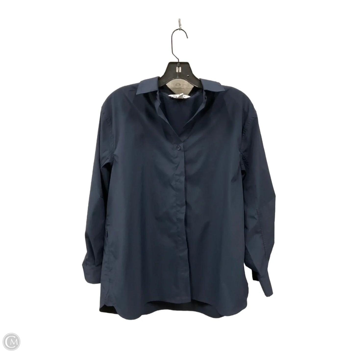 Blouse Long Sleeve By Athleta In Navy, Size: Sp