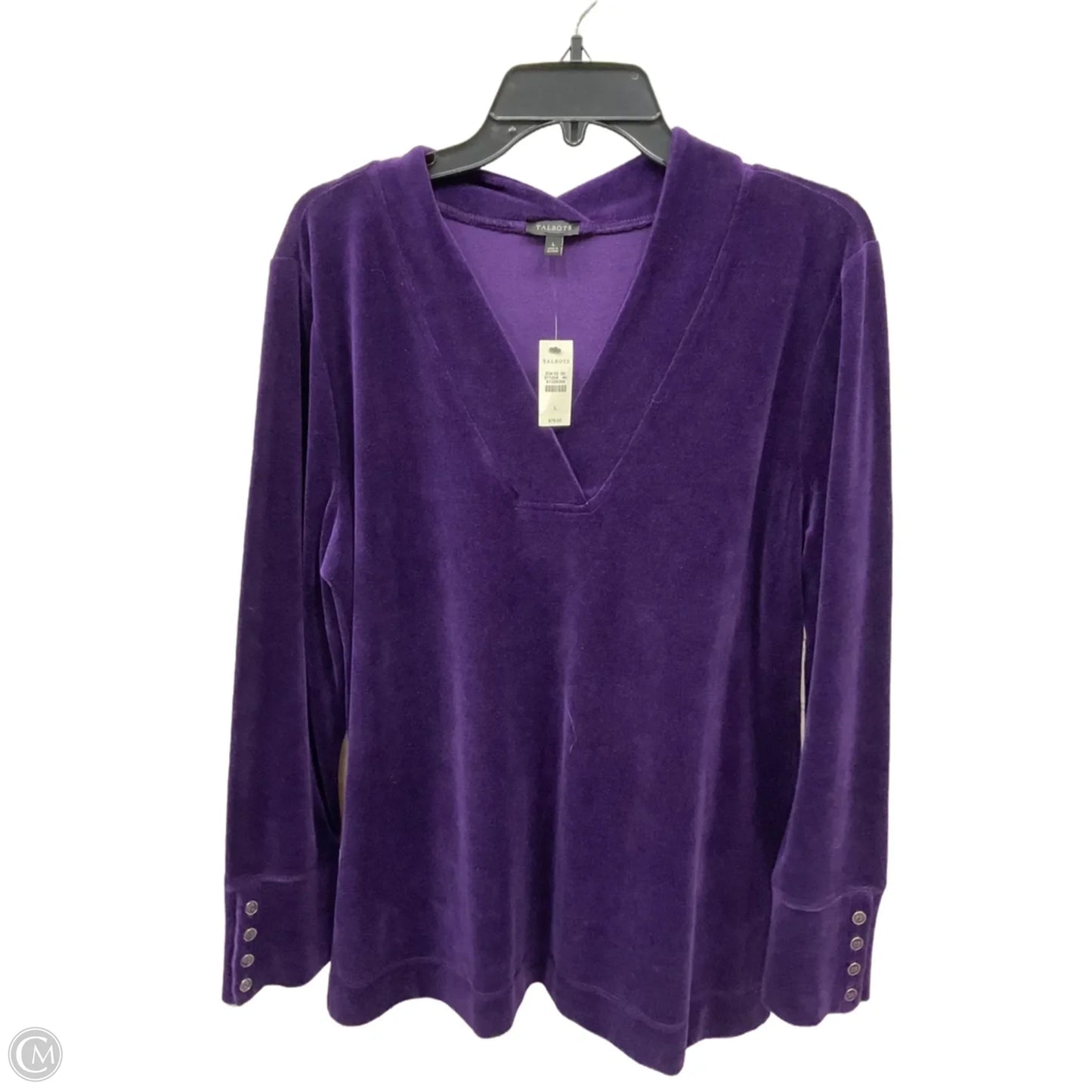 Top 3/4 Sleeve By Talbots In Purple, Size: L