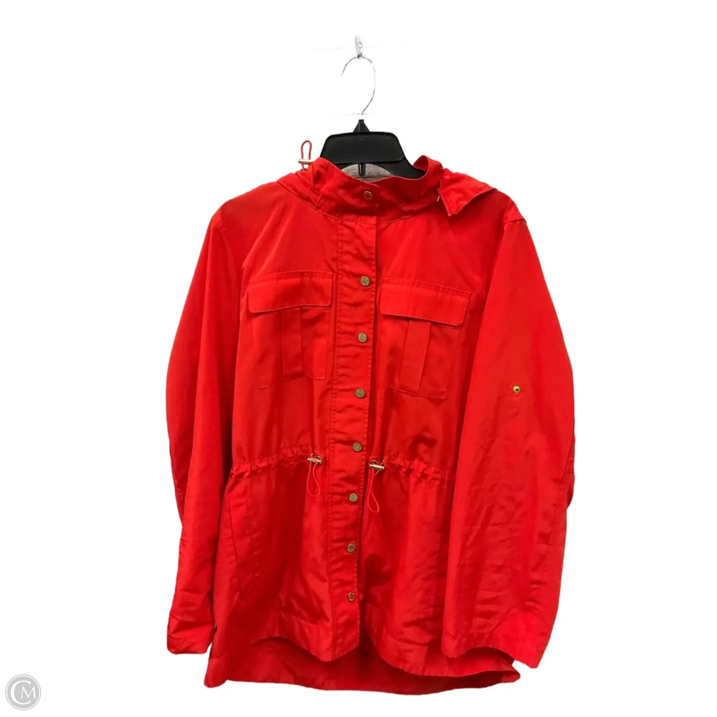 Jacket Windbreaker By Calvin Klein In Orange, Size: Xl