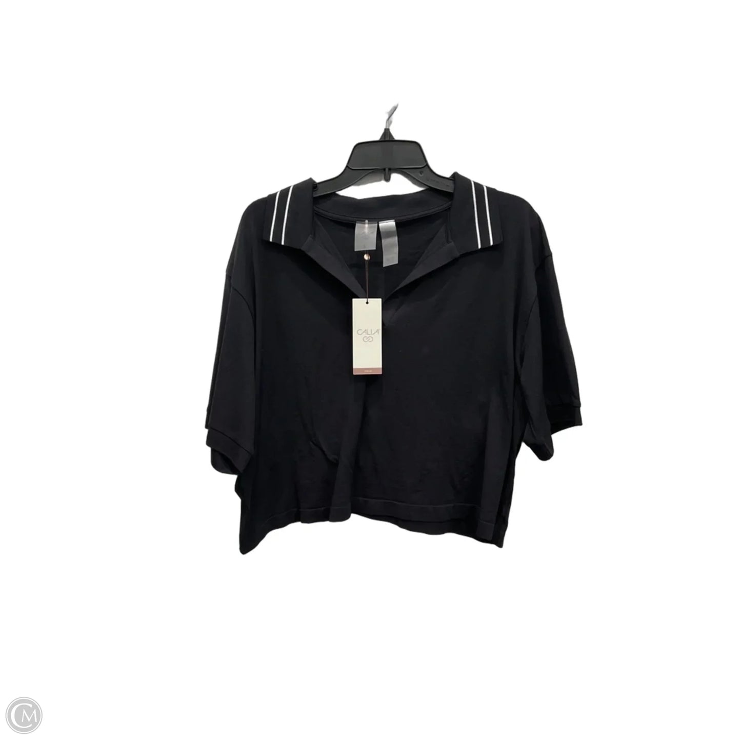 Athletic Top Short Sleeve By Calia In Black, Size: L