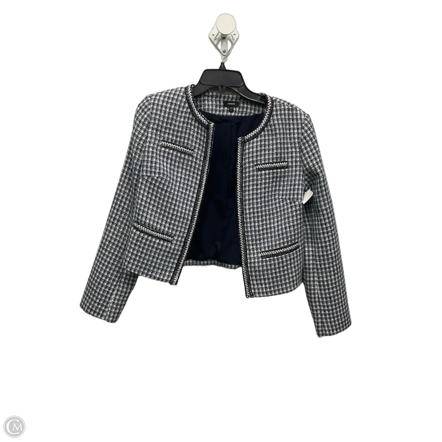 Blazer By Express In Black & Blue, Size: S