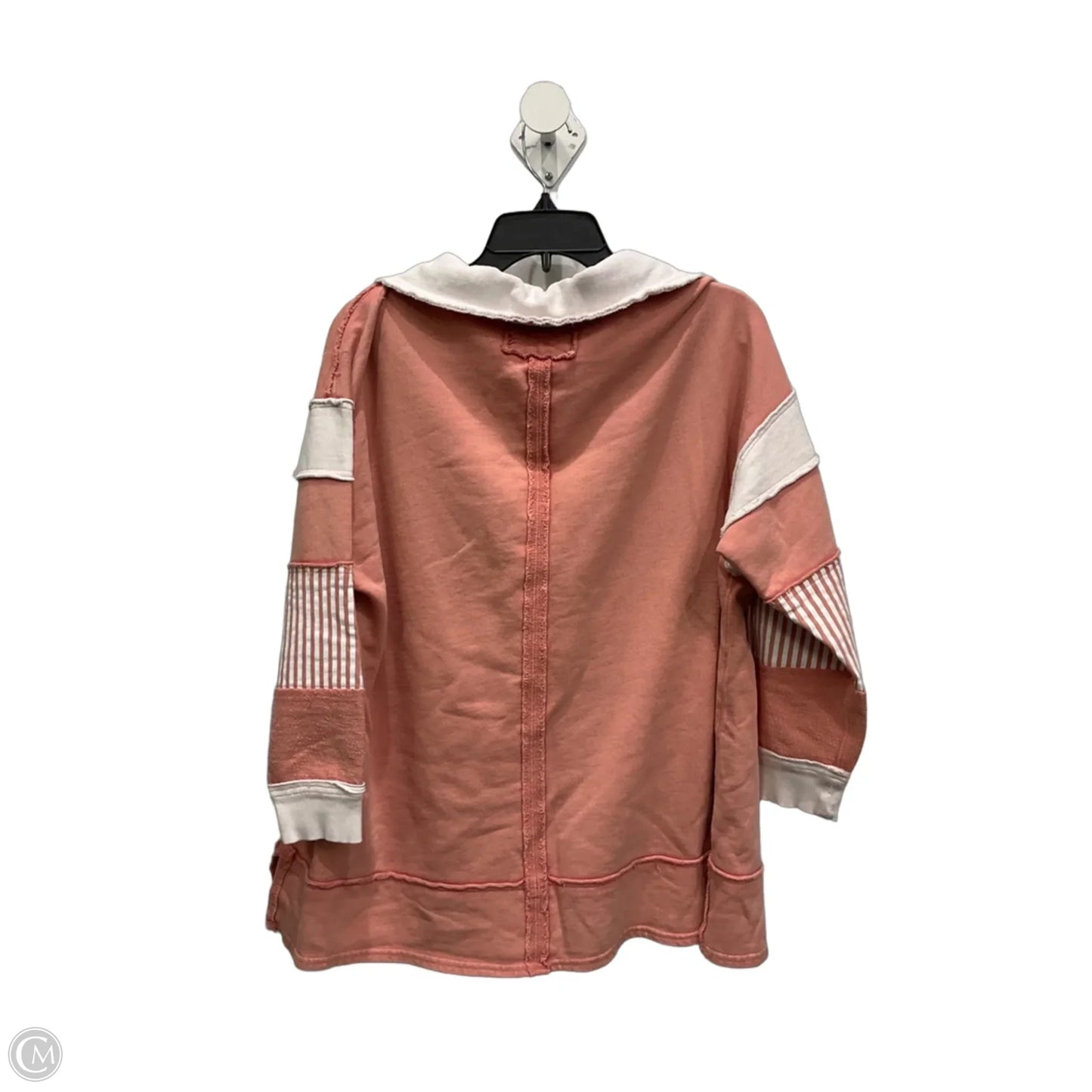 Top Long Sleeve By We The Free In Pink & White, Size: S