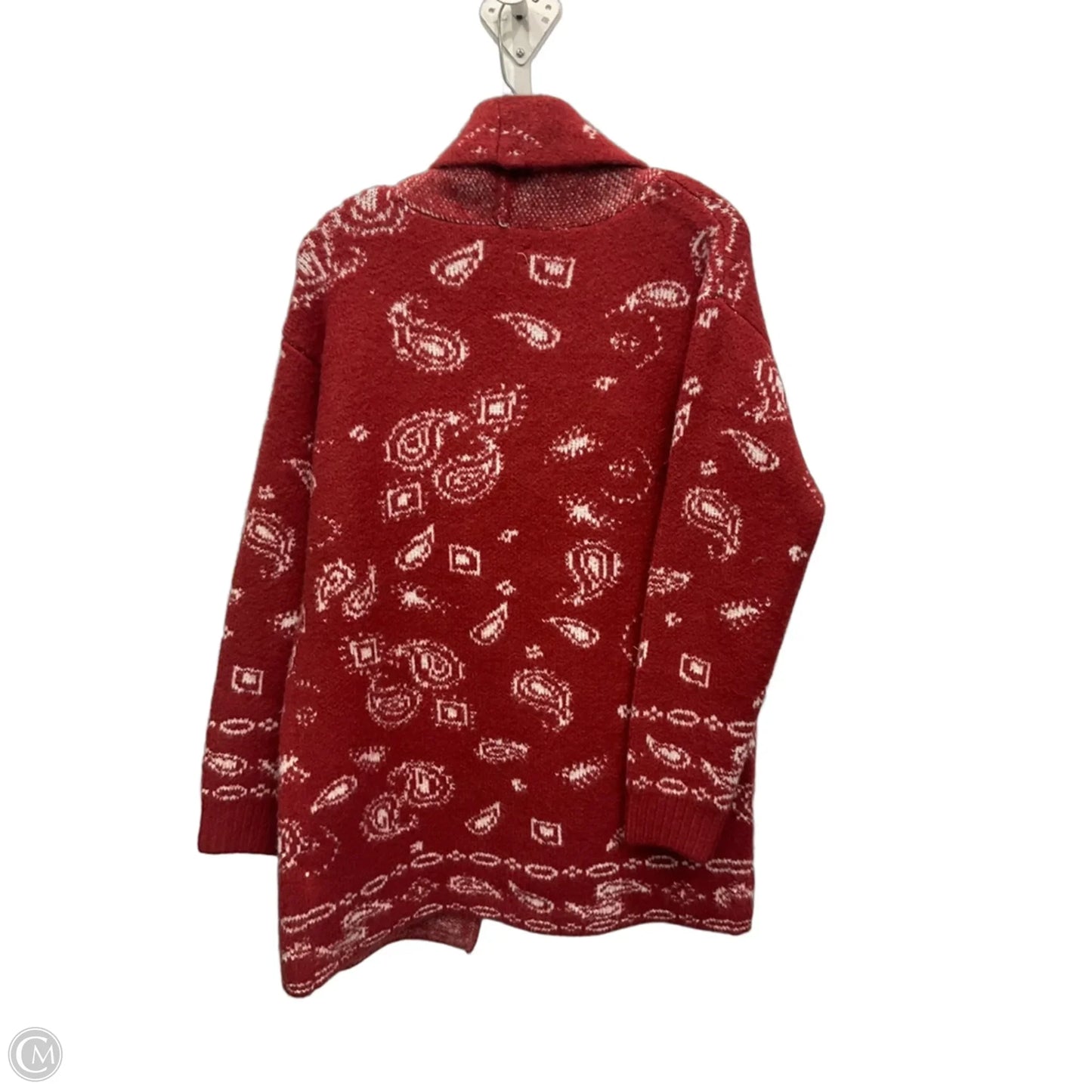Cardigan By Lucky Brand In Red & White, Size: S
