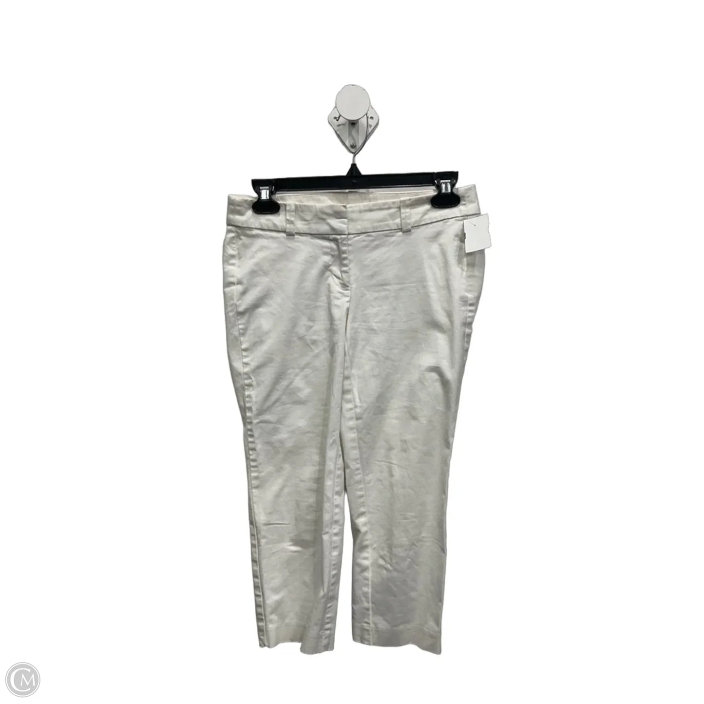 Jeans Cropped By Ann Taylor In White Denim, Size: 0