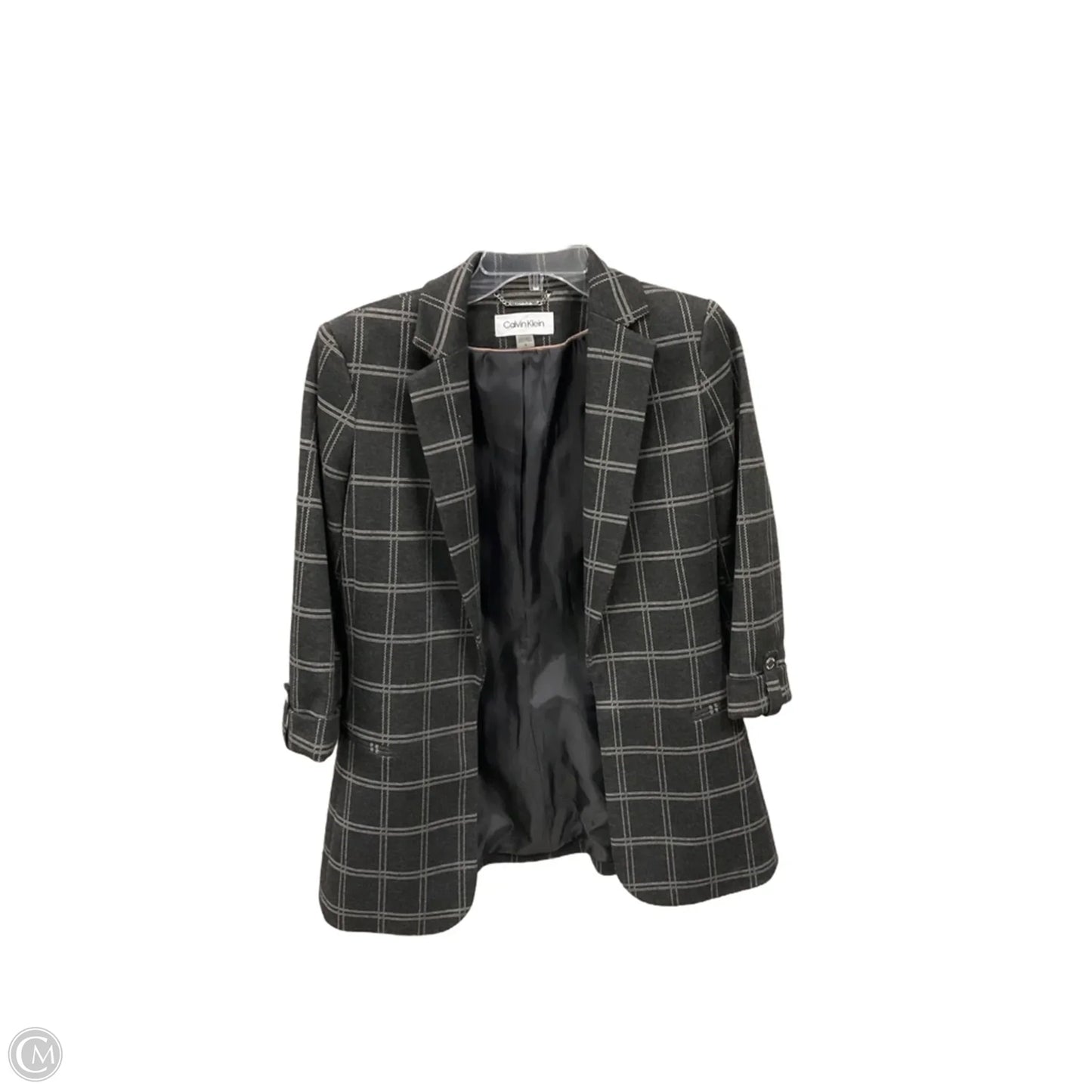 Pants Suit 2pc By Calvin Klein In Plaid Pattern, Size: S