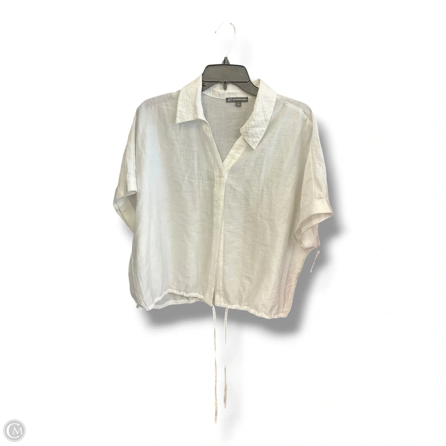 Blouse Short Sleeve By Adrianna Papell In White, Size: Xl