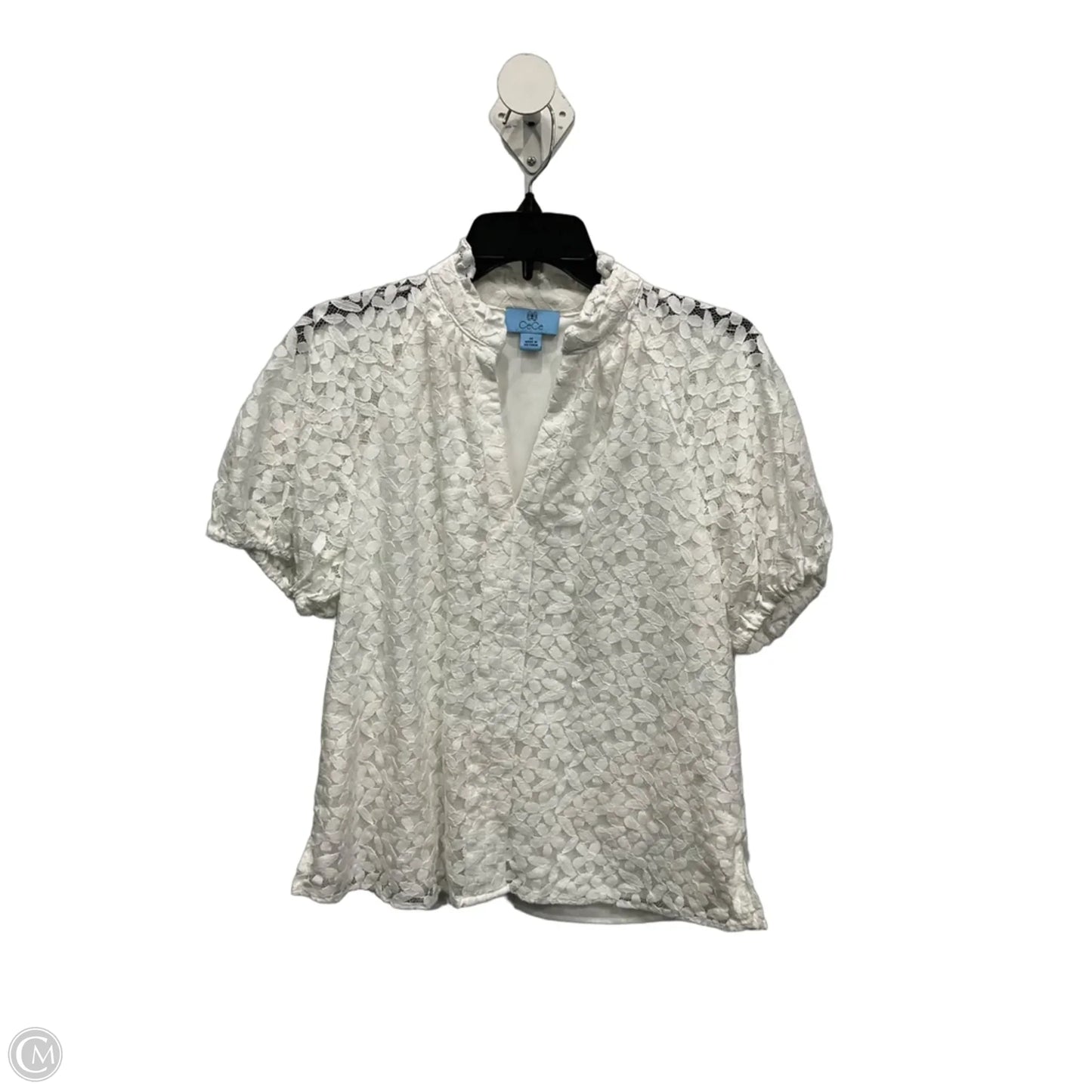 Top Short Sleeve By Cece In White, Size: M