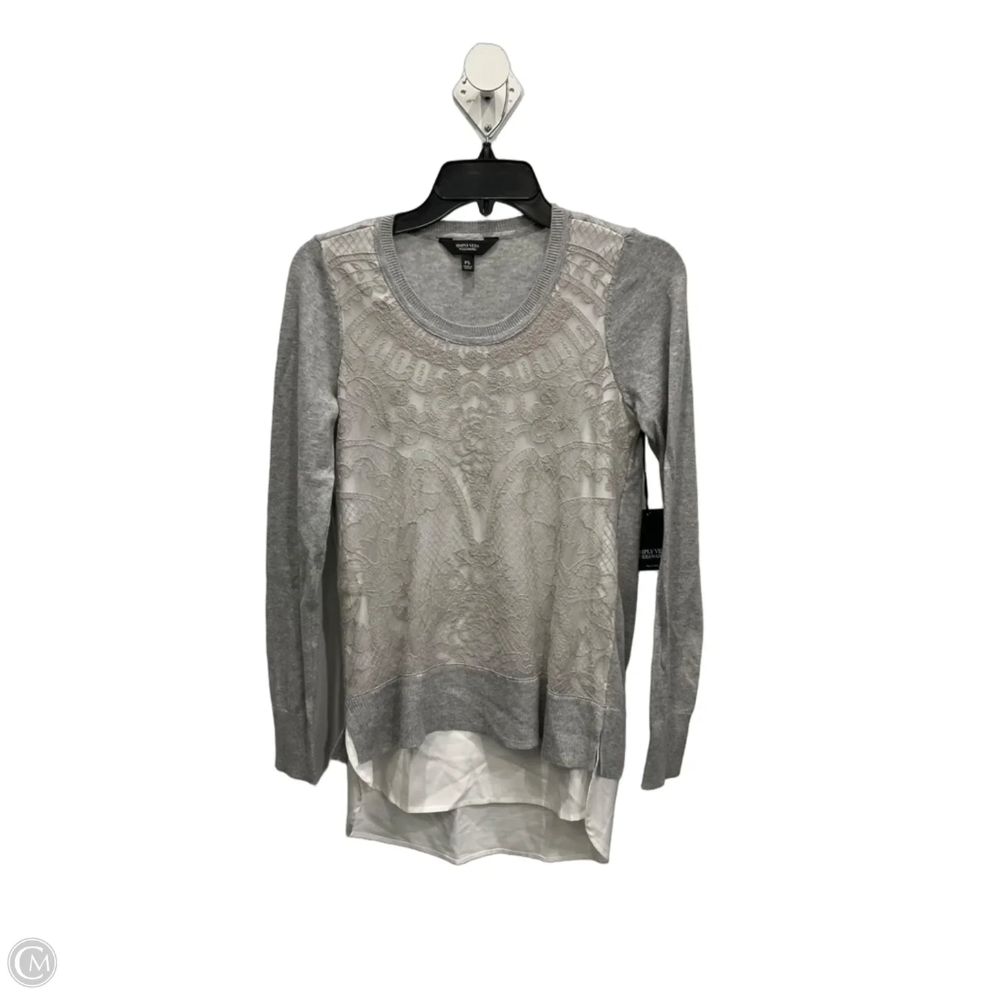 Top Long Sleeve By Simply Vera In Grey, Size: Sp