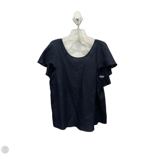 Top Short Sleeve By Ann Taylor In Navy, Size: L