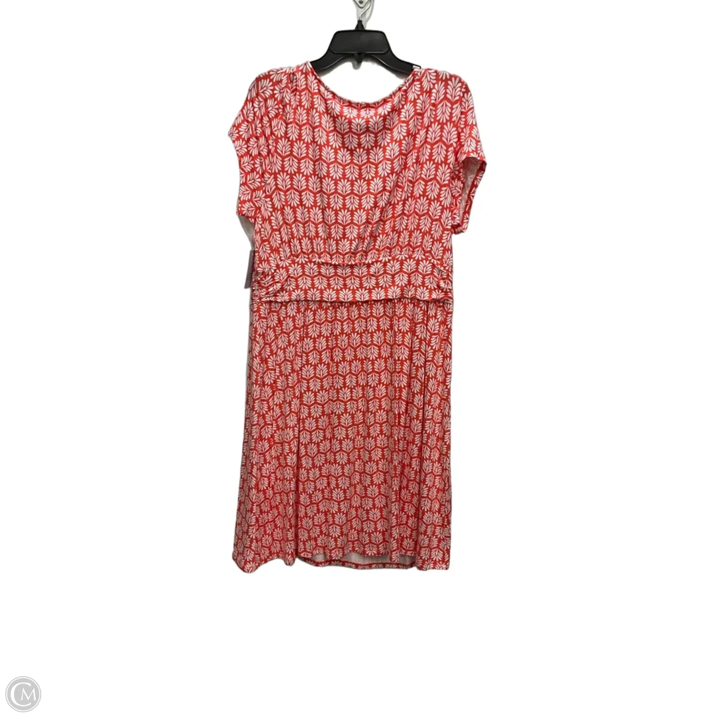 Dress Casual Midi By Croft And Barrow In Orange & White, Size: L