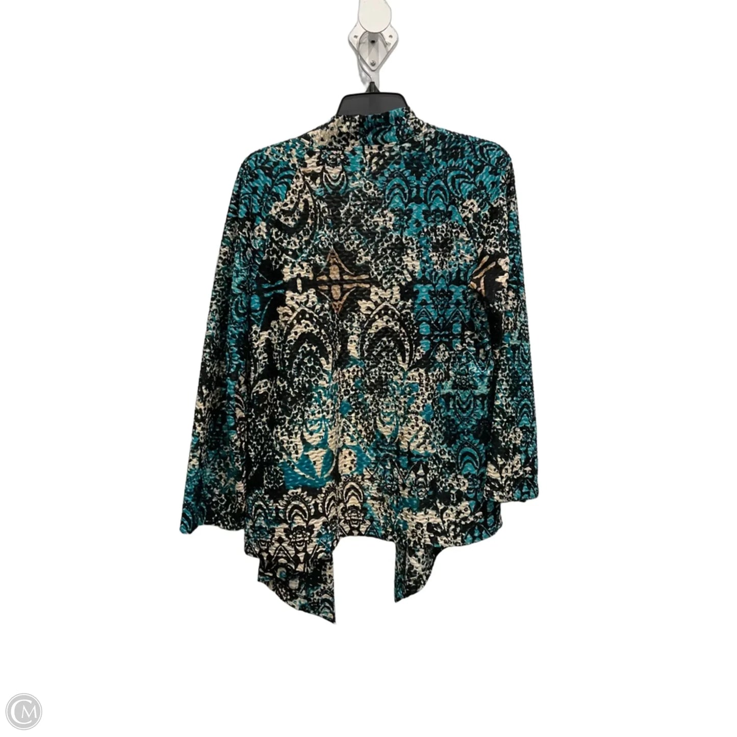 Cardigan By Chicos In Black & Blue, Size: Xs