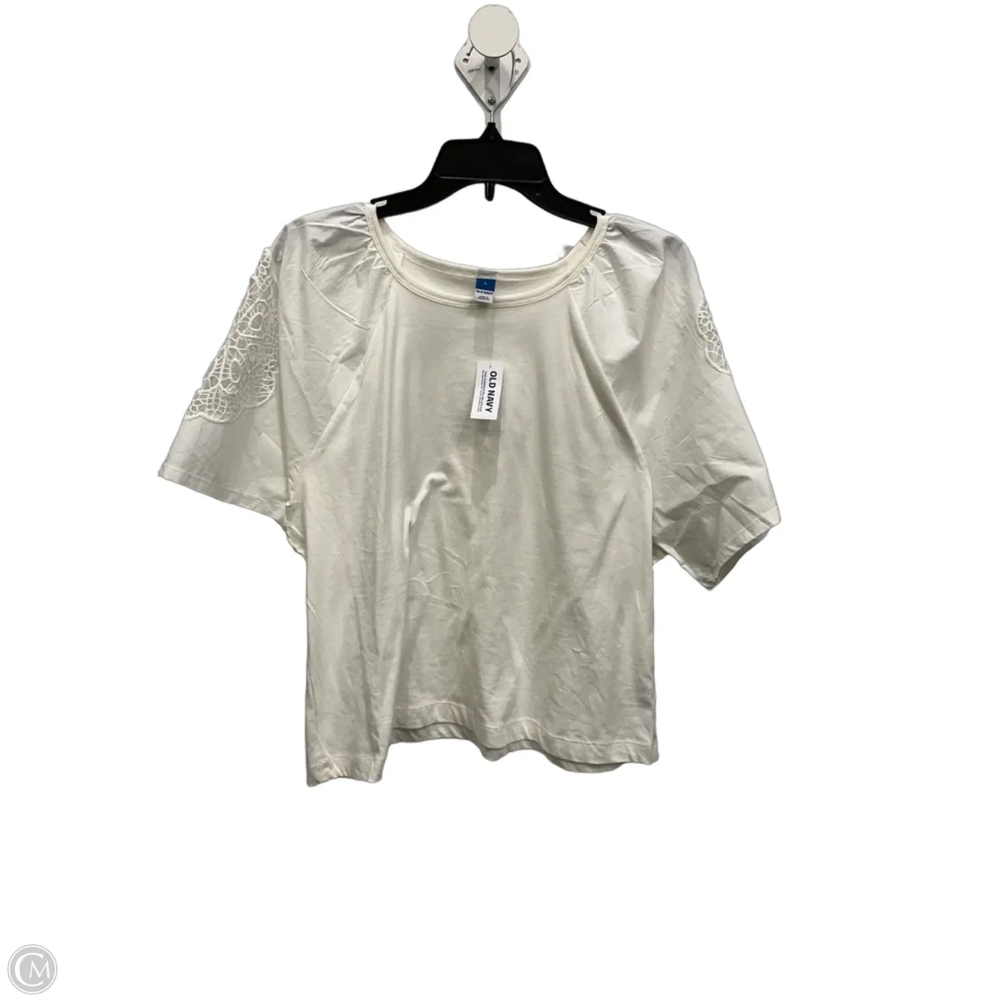 Top Short Sleeve By Old Navy In White, Size: L