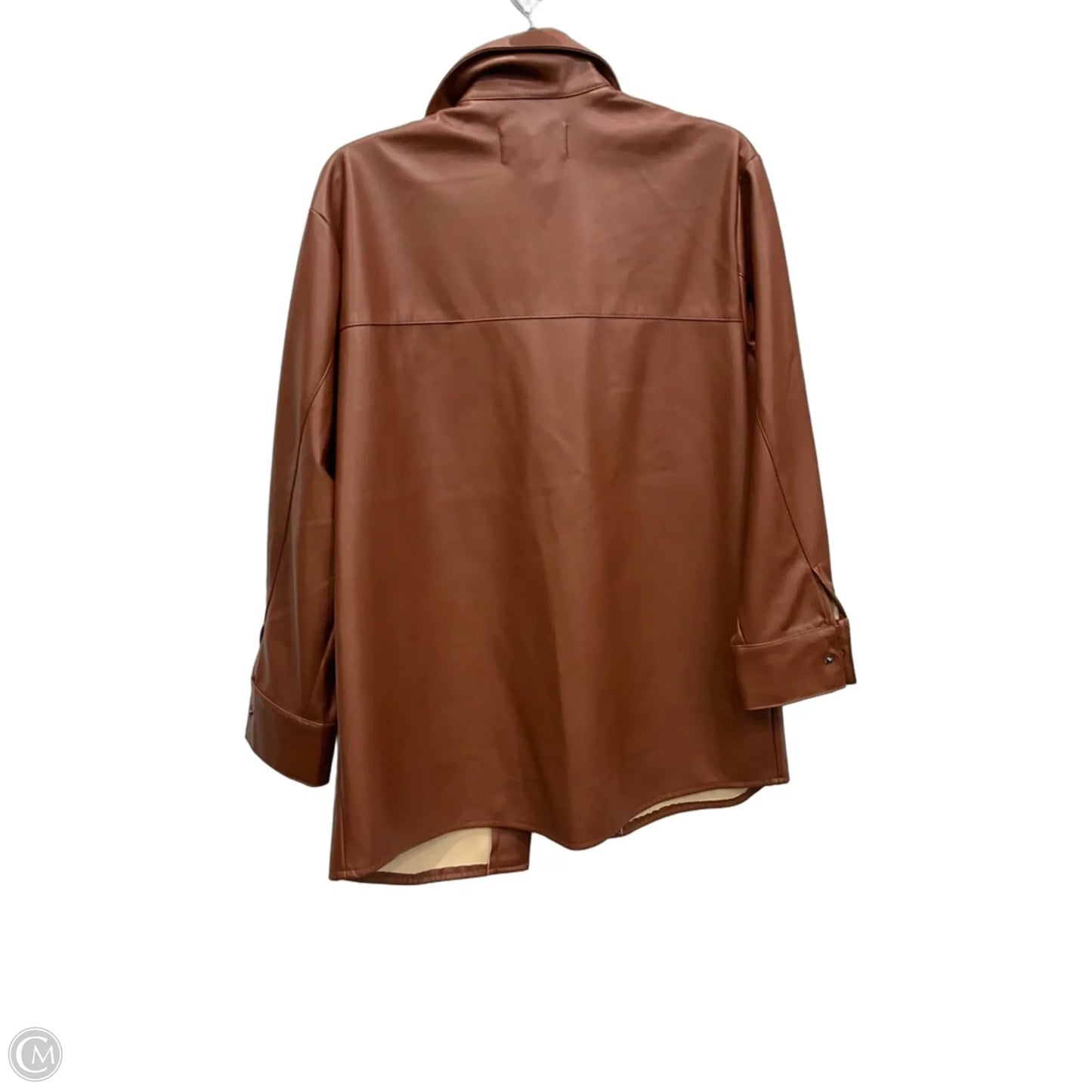 Jacket Leather By Steve Madden In Brown, Size: S