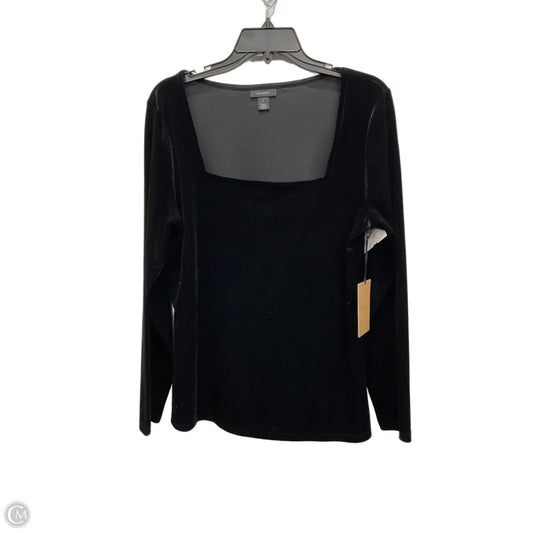 Top Long Sleeve By Halogen In Black, Size: L