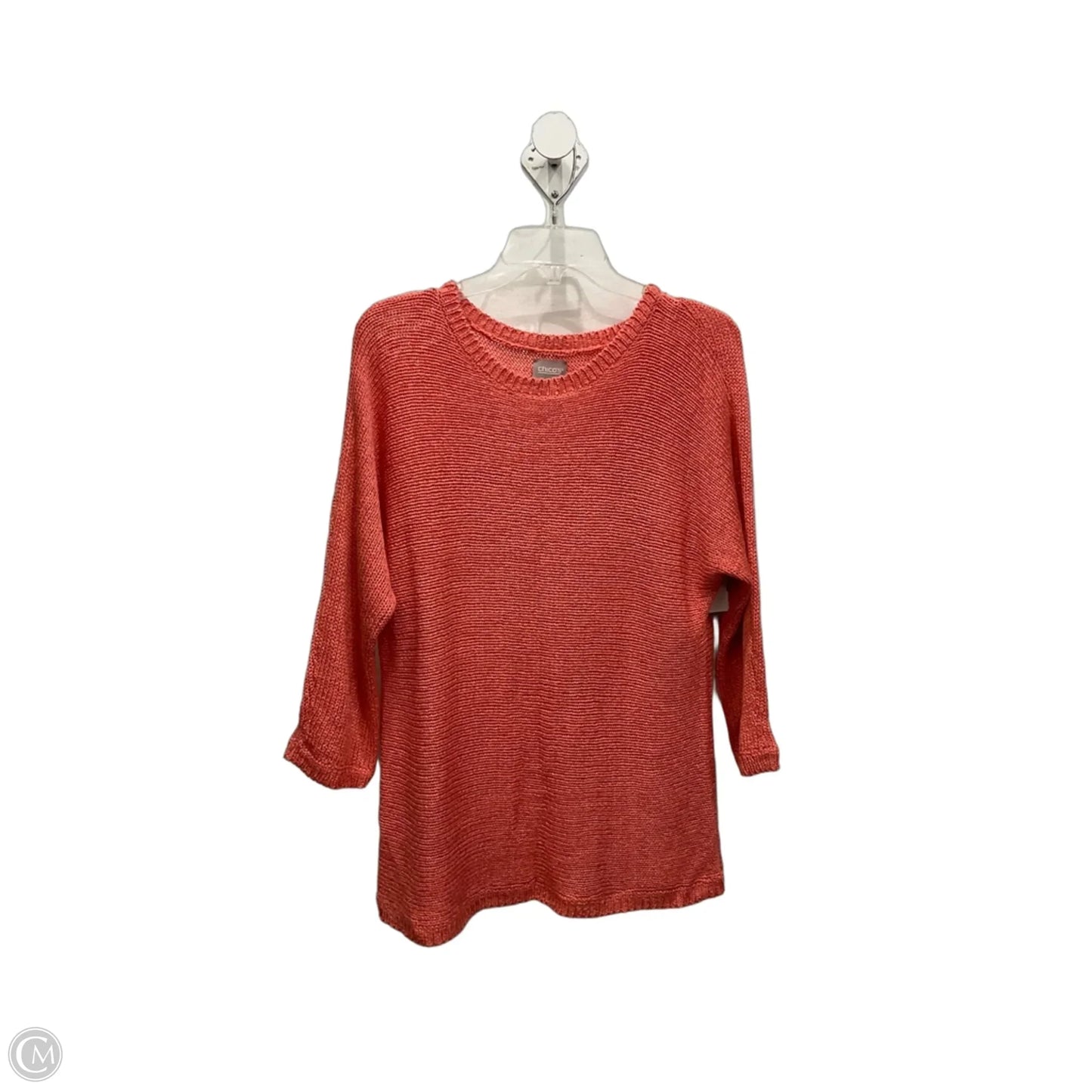 Sweater By Chicos In Coral, Size: L