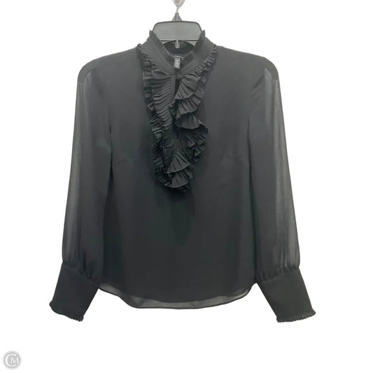 Blouse Long Sleeve By White House Black Market In Black, Size: Xs