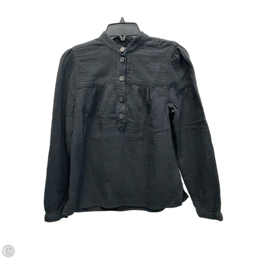 Blouse Long Sleeve By J. Crew In Black, Size: Xs