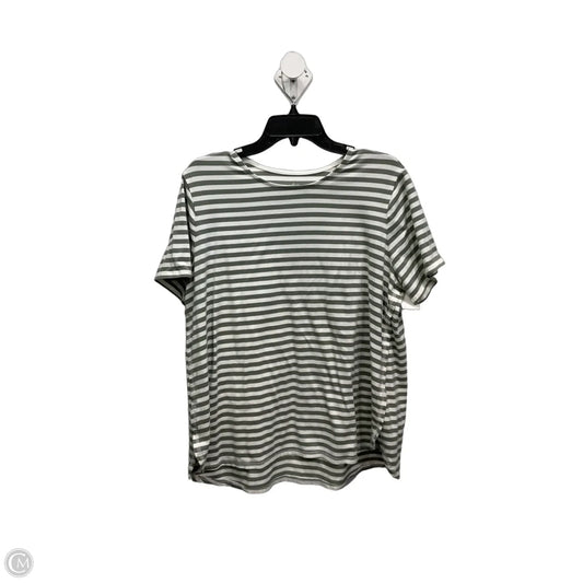 Top Short Sleeve By J. Jill In Green & White, Size: Xlp