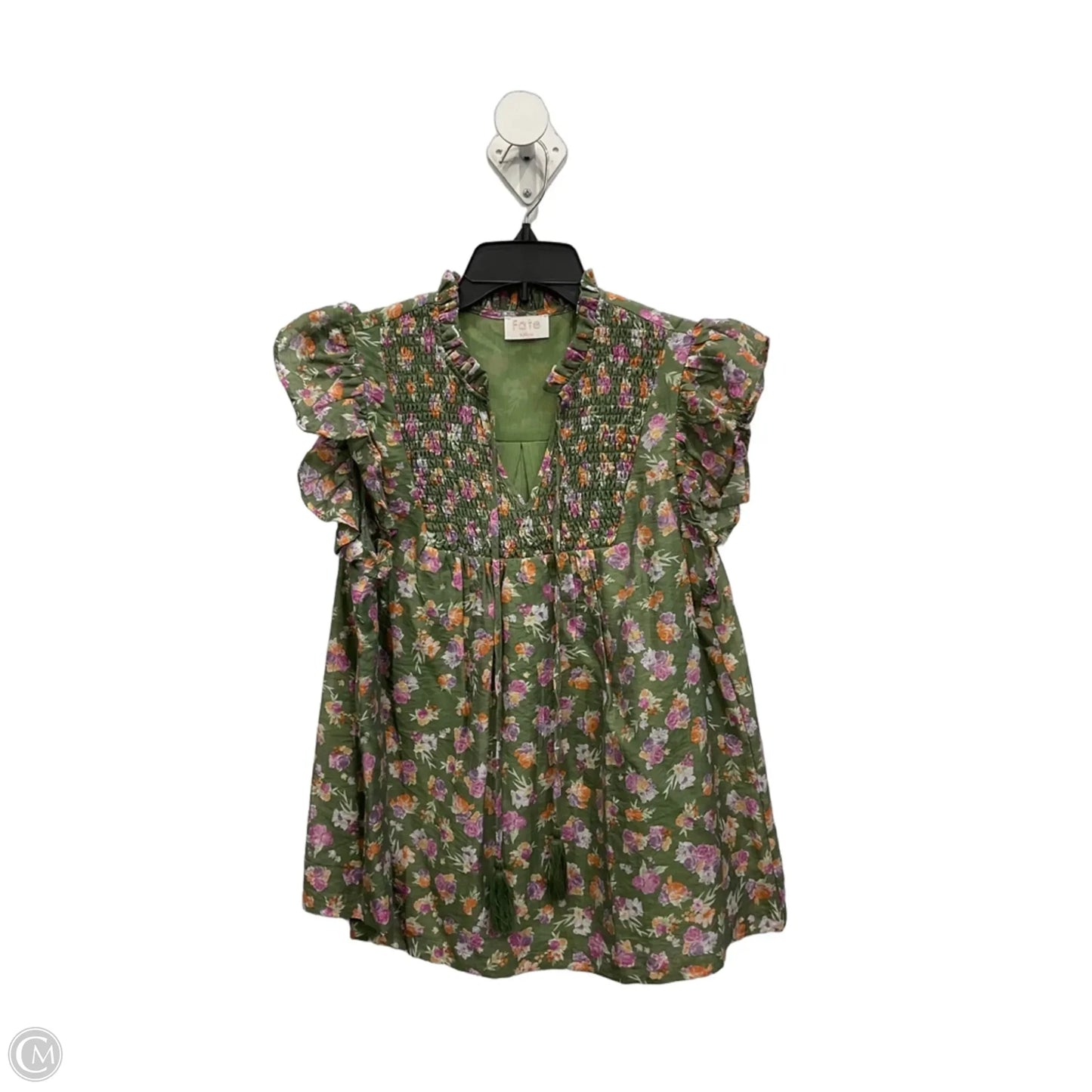 Top Short Sleeve By Fate In Floral Print, Size: M