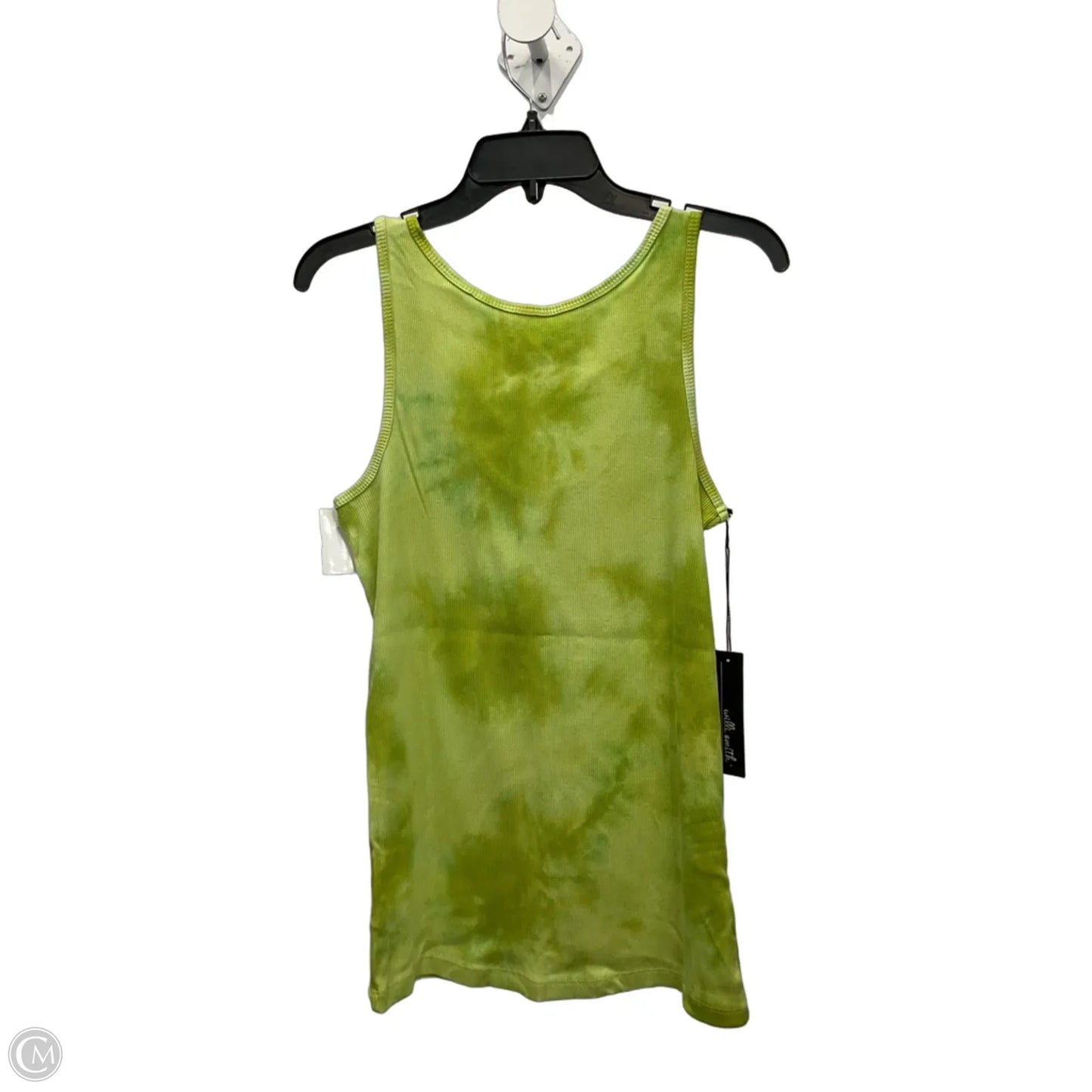 Top Sleeveless By Willi Smith In Green & White, Size: L