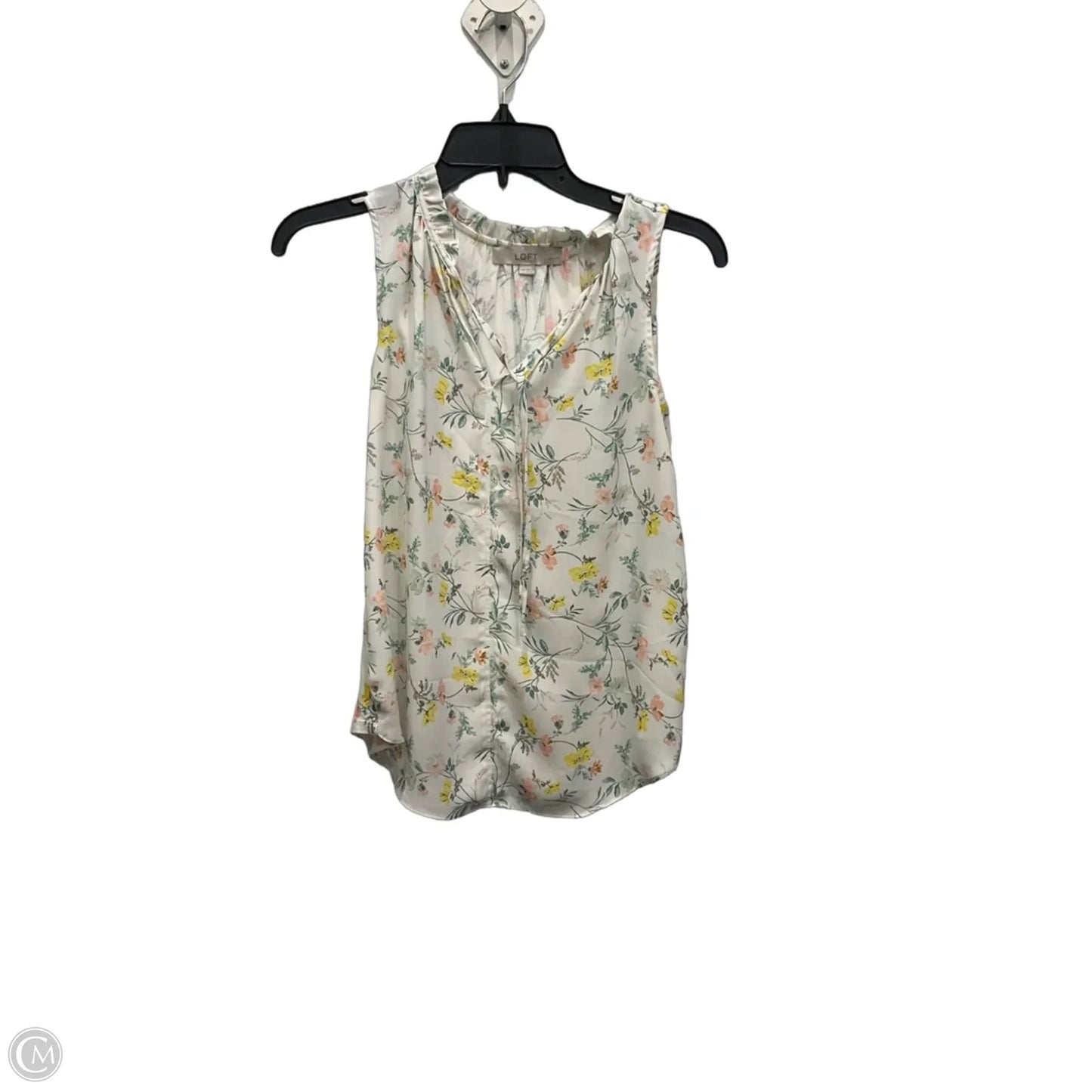 Top Sleeveless By Loft In Floral Print, Size: Xxs