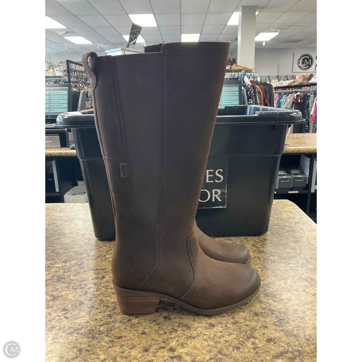 Boots Knee Heels By Teva In Brown, Size: 8.5