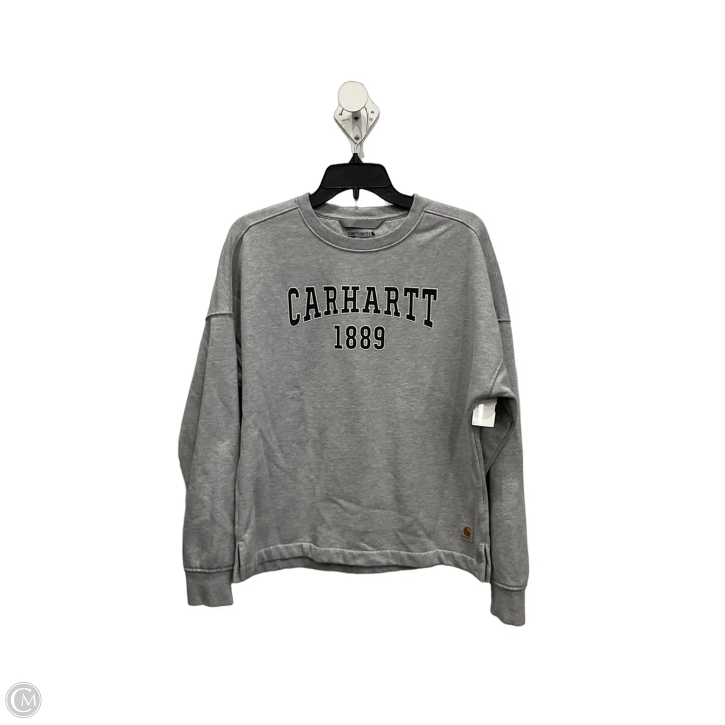 Sweatshirt Crewneck By Carhartt In Black & Grey, Size: S