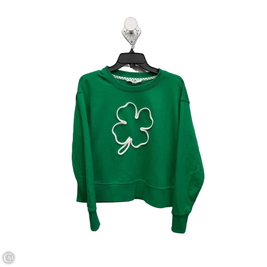 Sweatshirt Crewneck By Jane And Delancey In Green & White, Size: S