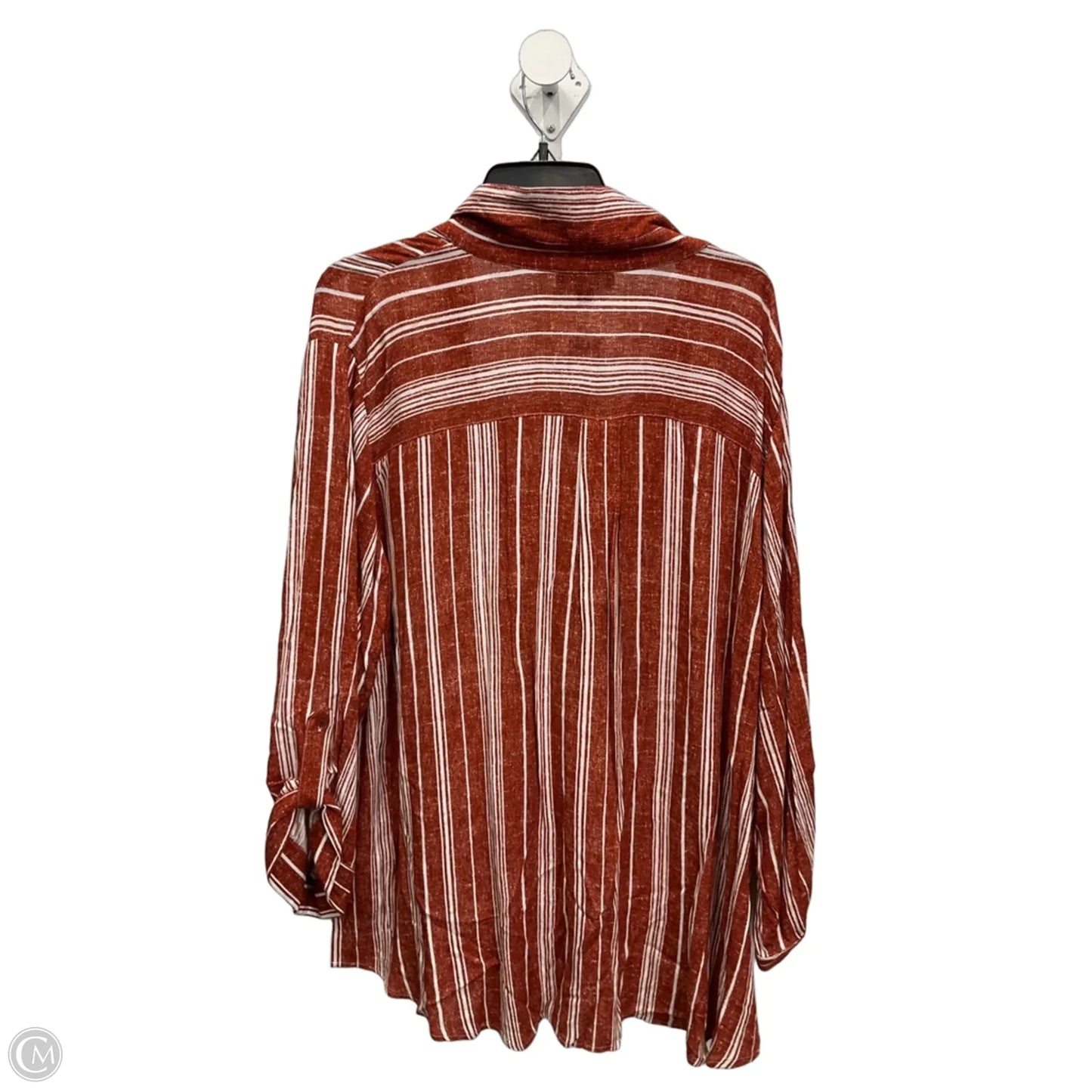 Top 3/4 Sleeve By Fortune & Ivy In Orange, Size: 3x