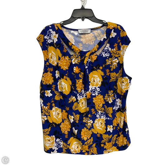Top Sleeveless By Kasper In Floral Print, Size: 2x