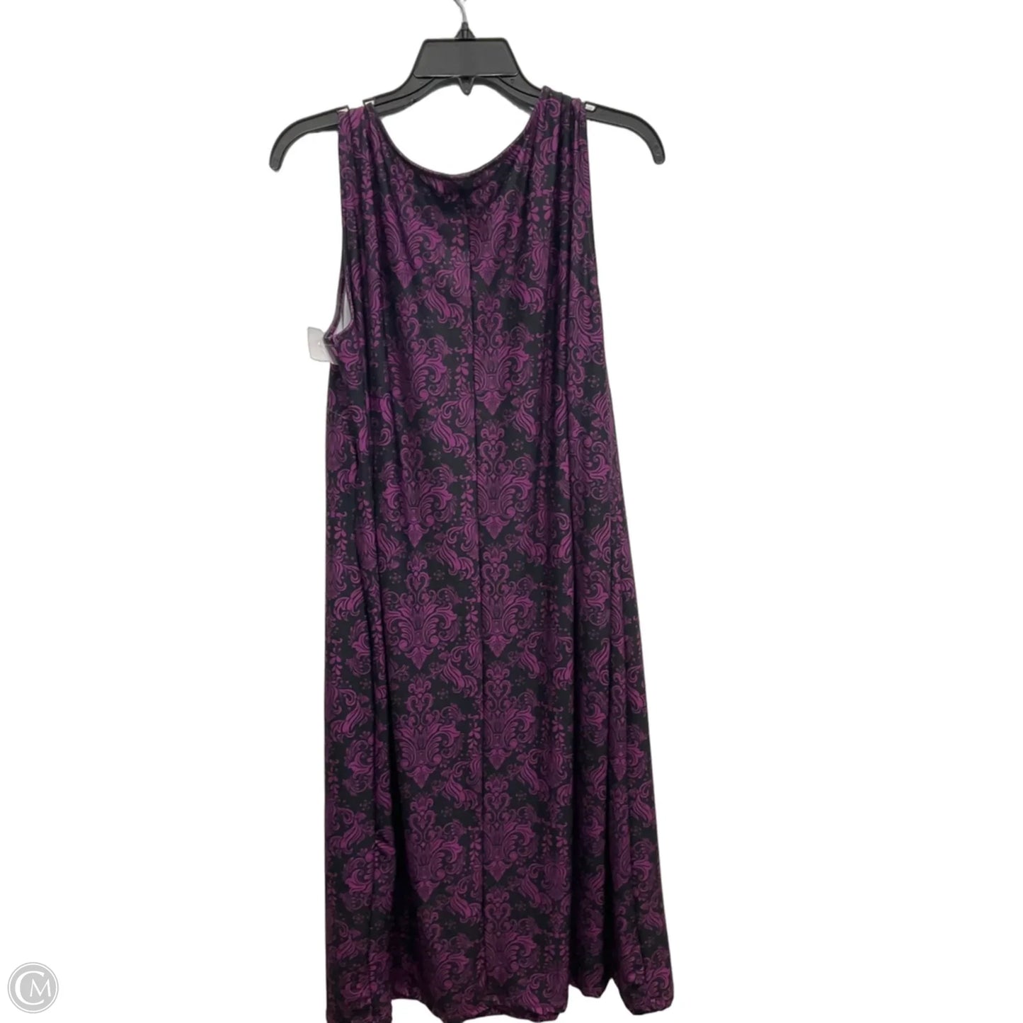 Dress Casual Midi By Catherines In Black & Purple, Size: 1x