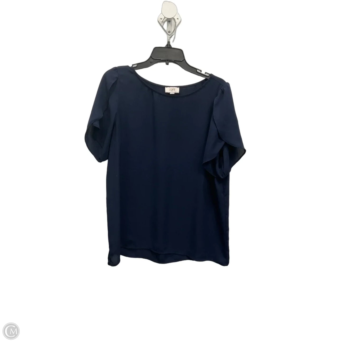 Top Short Sleeve By Loft In Navy, Size: L