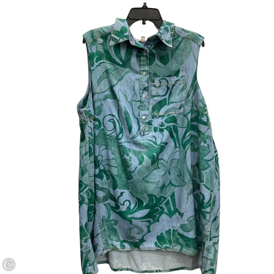 Dress Casual Short By Pilcro In Blue & Green, Size: 1x