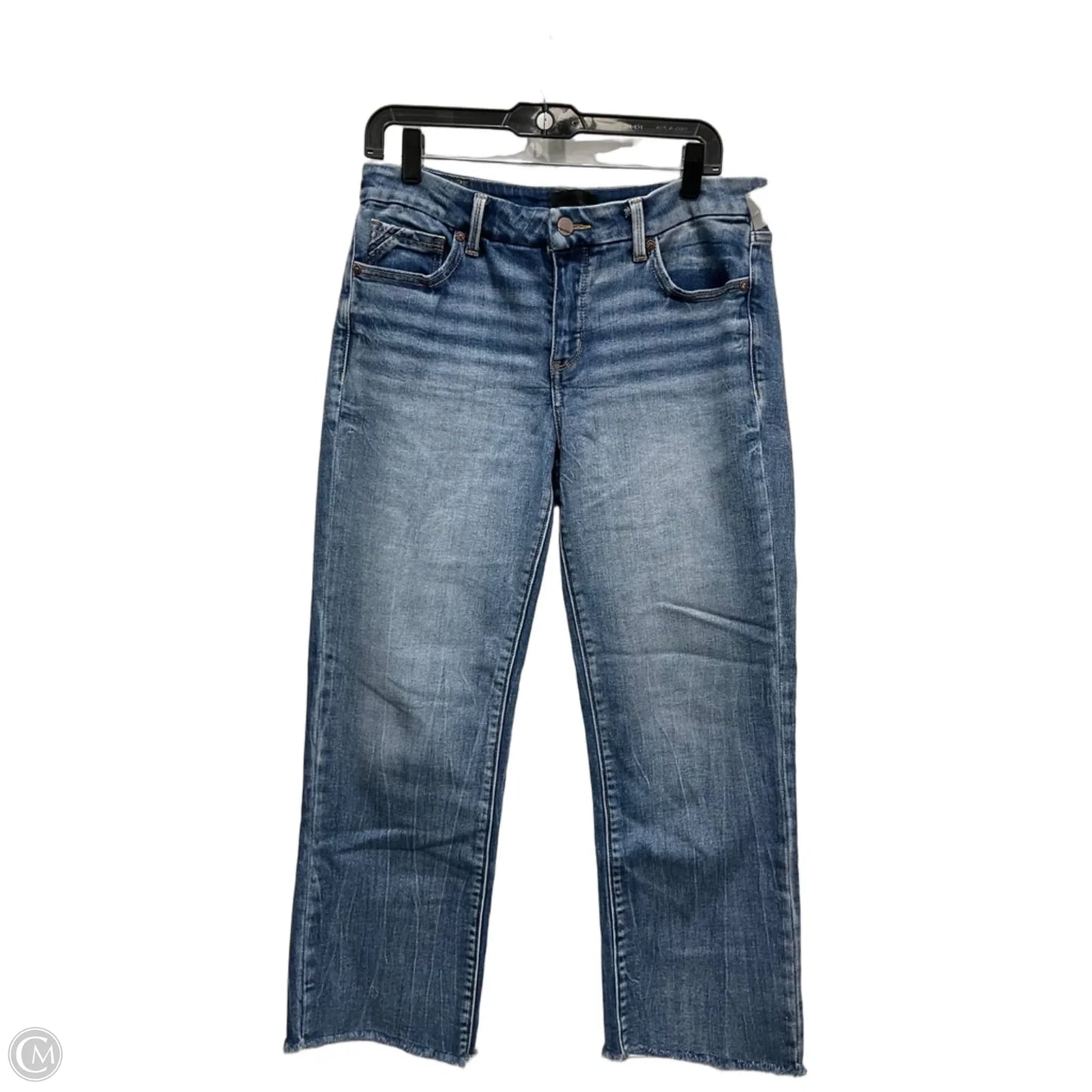 Jeans Cropped By Buckle Black In Blue Denim, Size: 10
