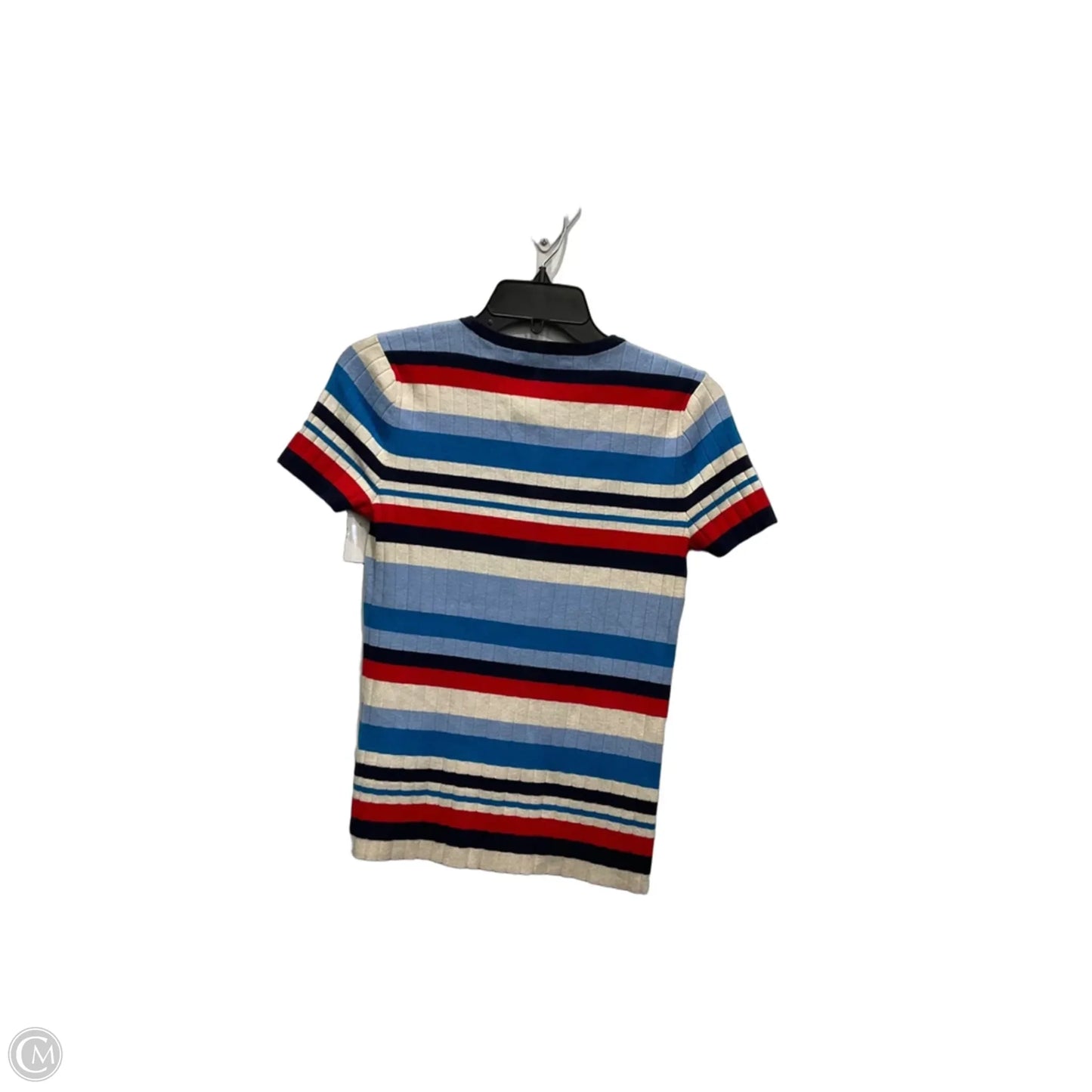 Top Short Sleeve By Lauren By Ralph Lauren In Blue & Red & White, Size: M