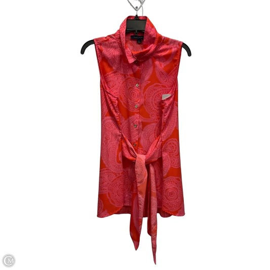 Blouse Sleeveless By Tommy Hilfiger In Orange & Pink, Size: L