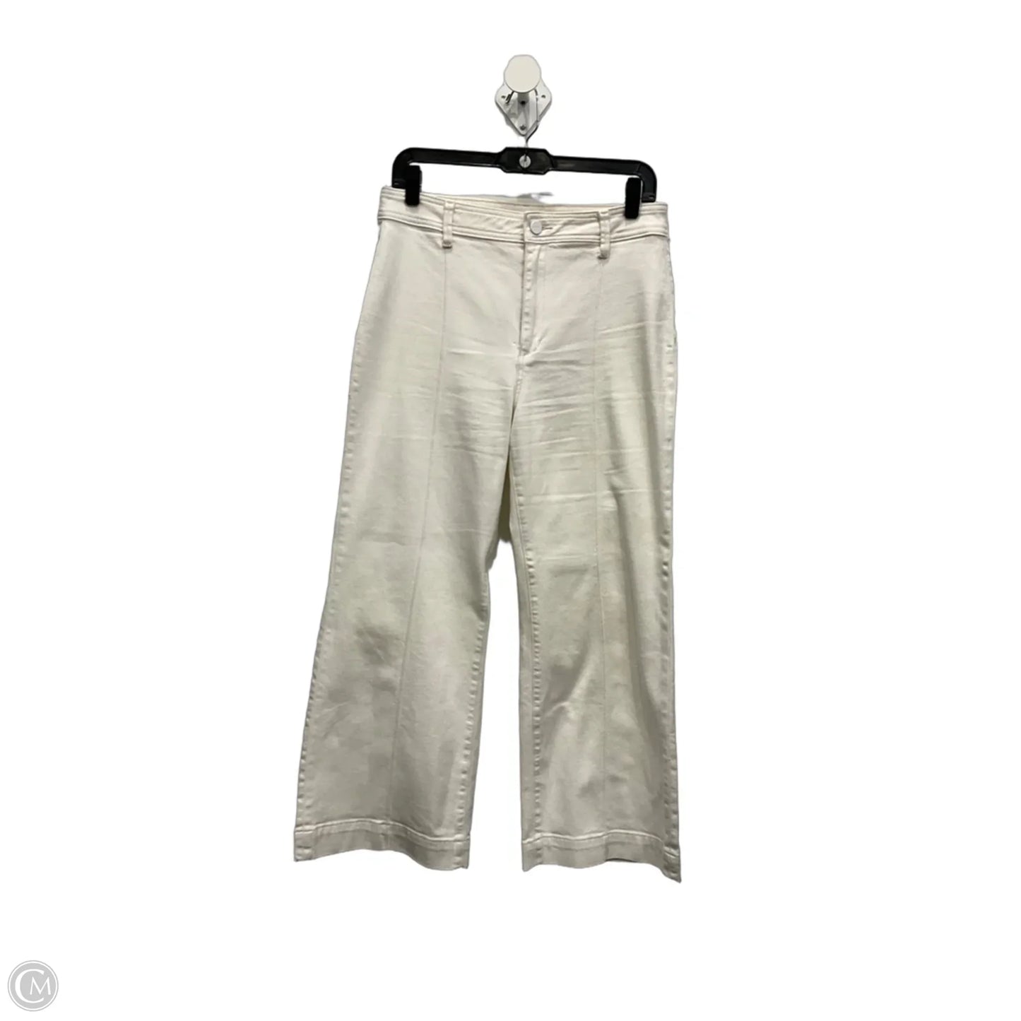 Jeans Wide Leg By Paige In White Denim, Size: 10