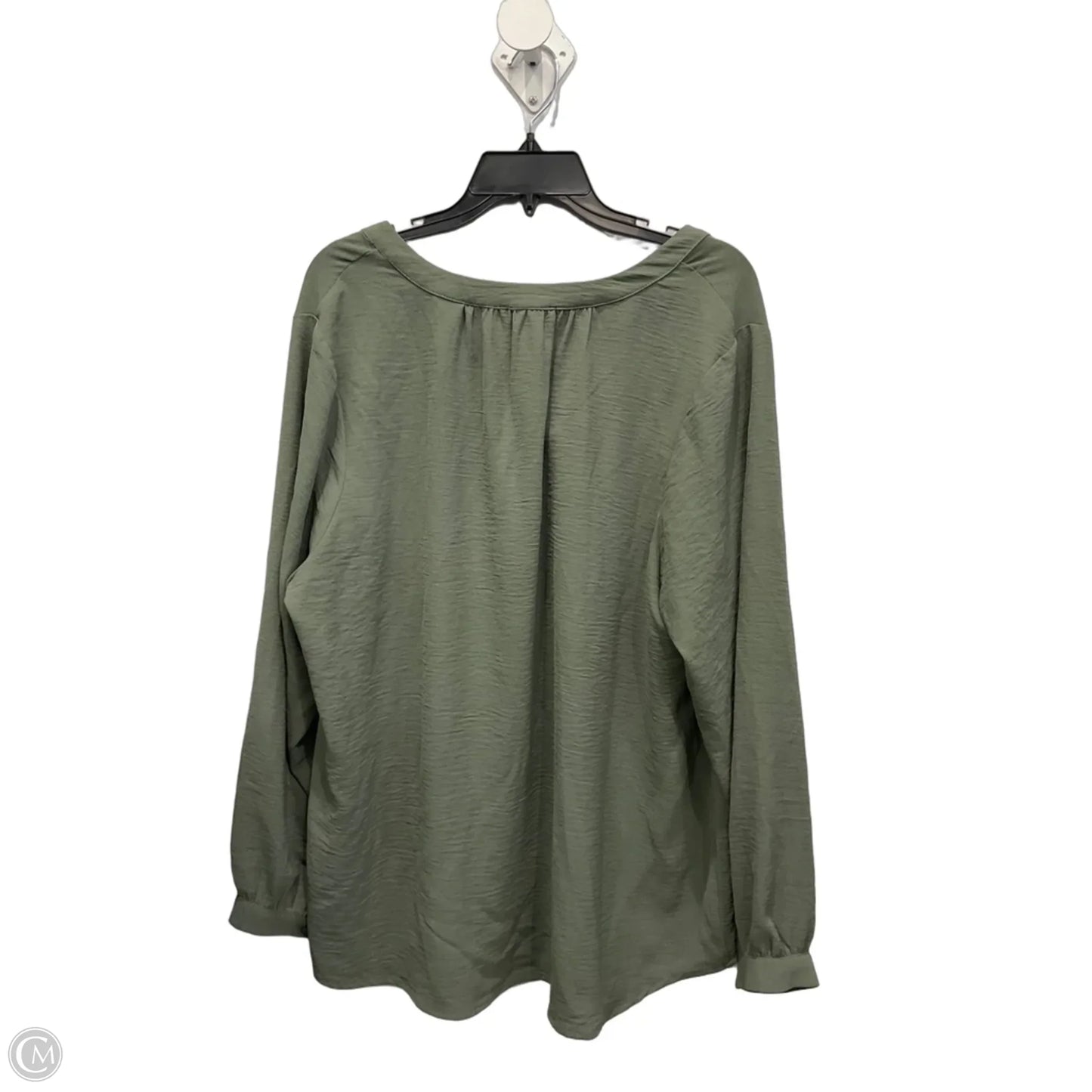 Top Long Sleeve By Adrianna Papell In Green, Size: 1x