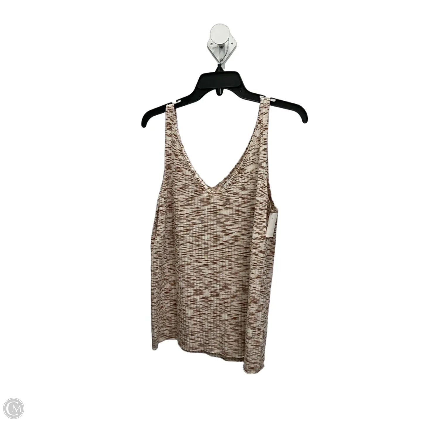 Top Sleeveless By Nine West In Brown & Cream, Size: L