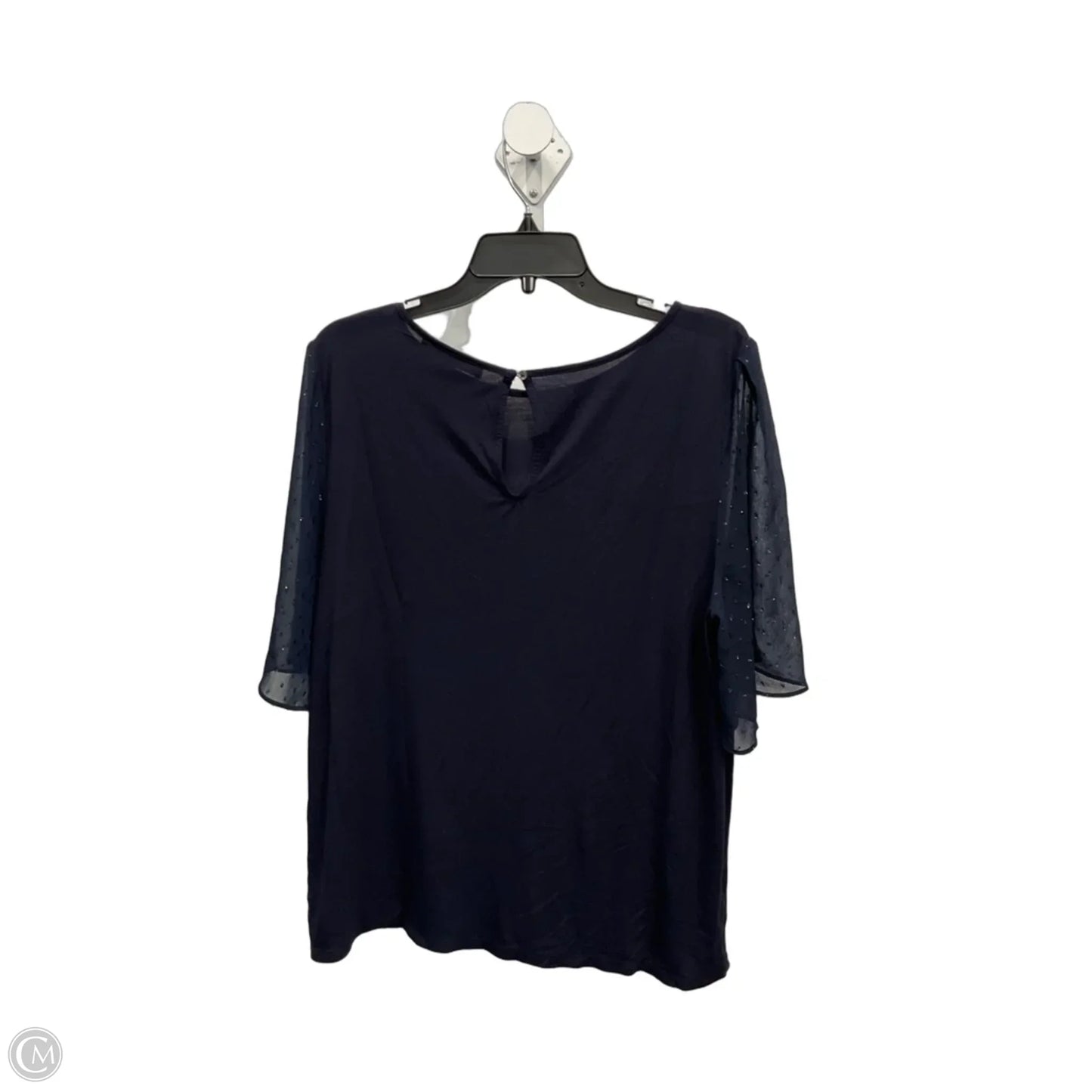 Top Short Sleeve By Loft In Navy, Size: L