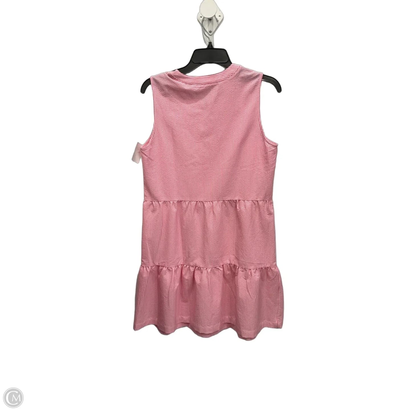 Dress Casual Short By Vineyard Vines In Pink & White, Size: S