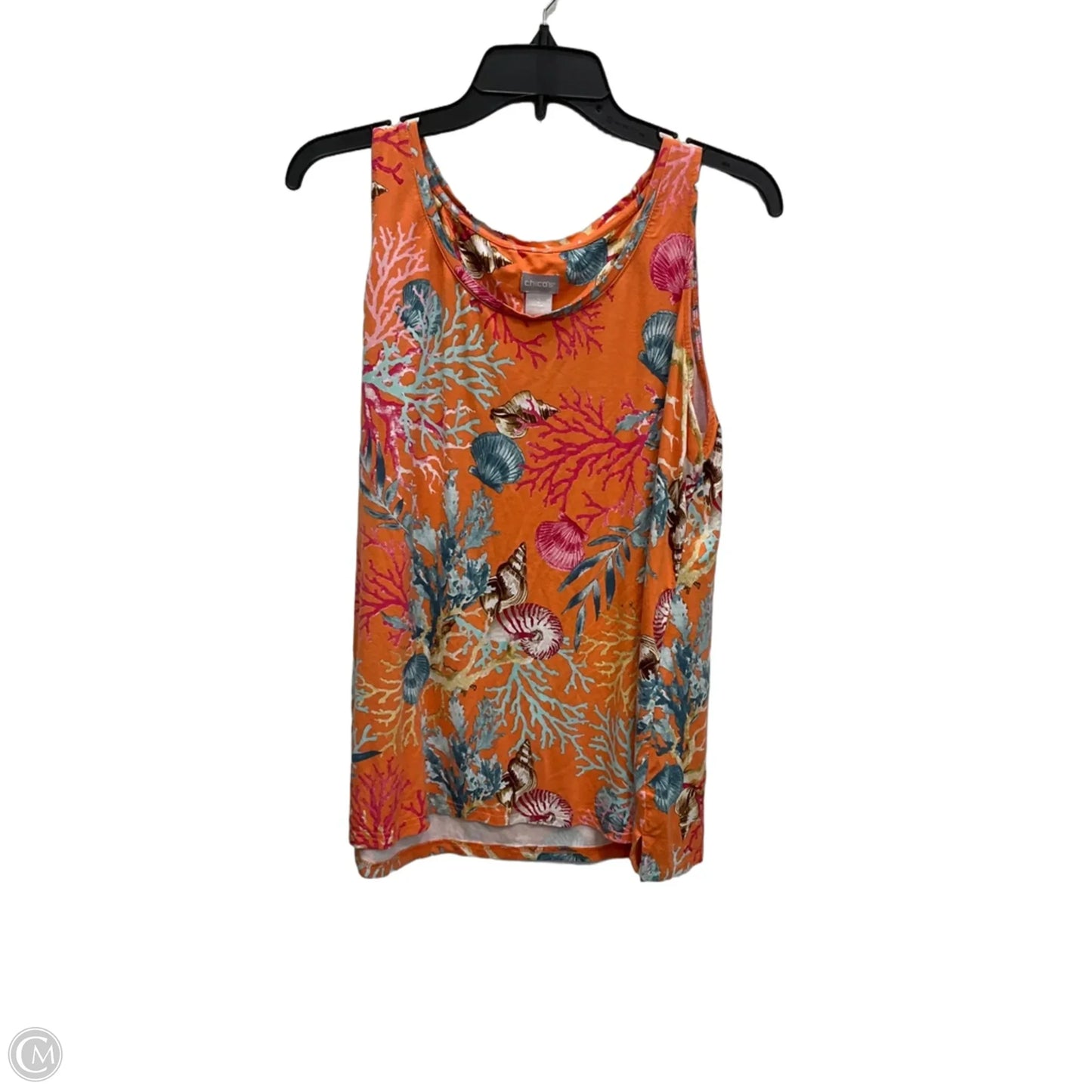 Top Sleeveless By Chicos In Orange, Size: L