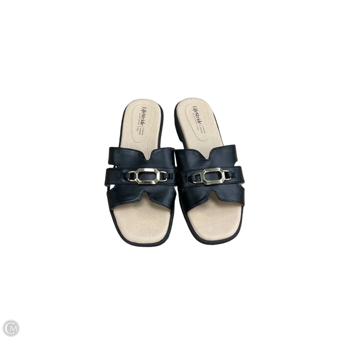 Sandals Flats By Life Stride In Black, Size: 7.5