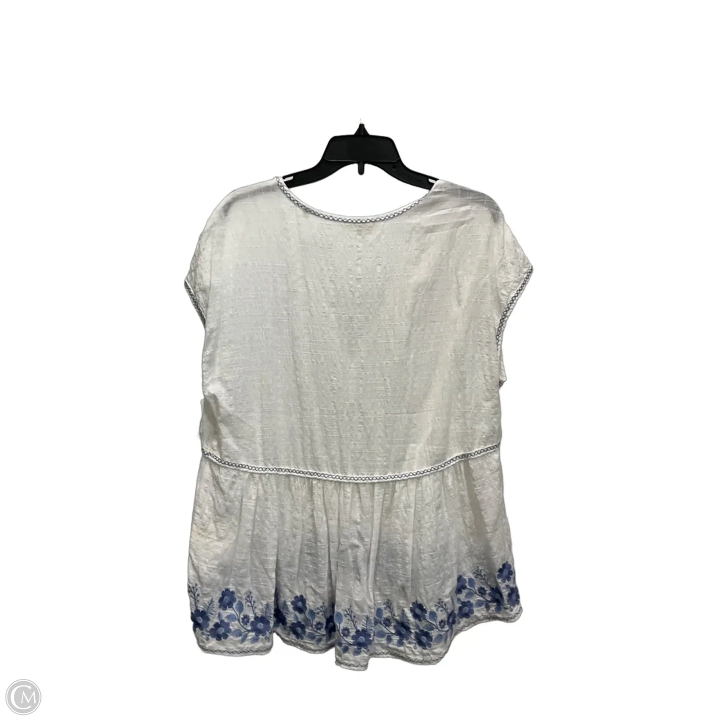 Top Sleeveless By Max Studio In Blue & White, Size: Xl