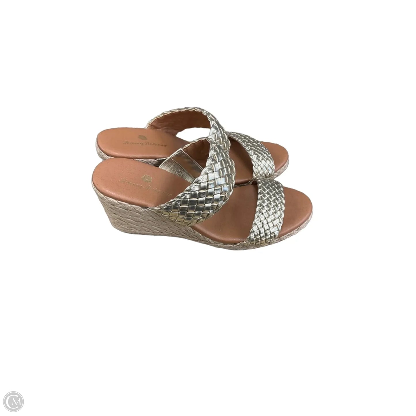 Sandals Heels Wedge By Tommy Bahama In Gold & Tan, Size: 7